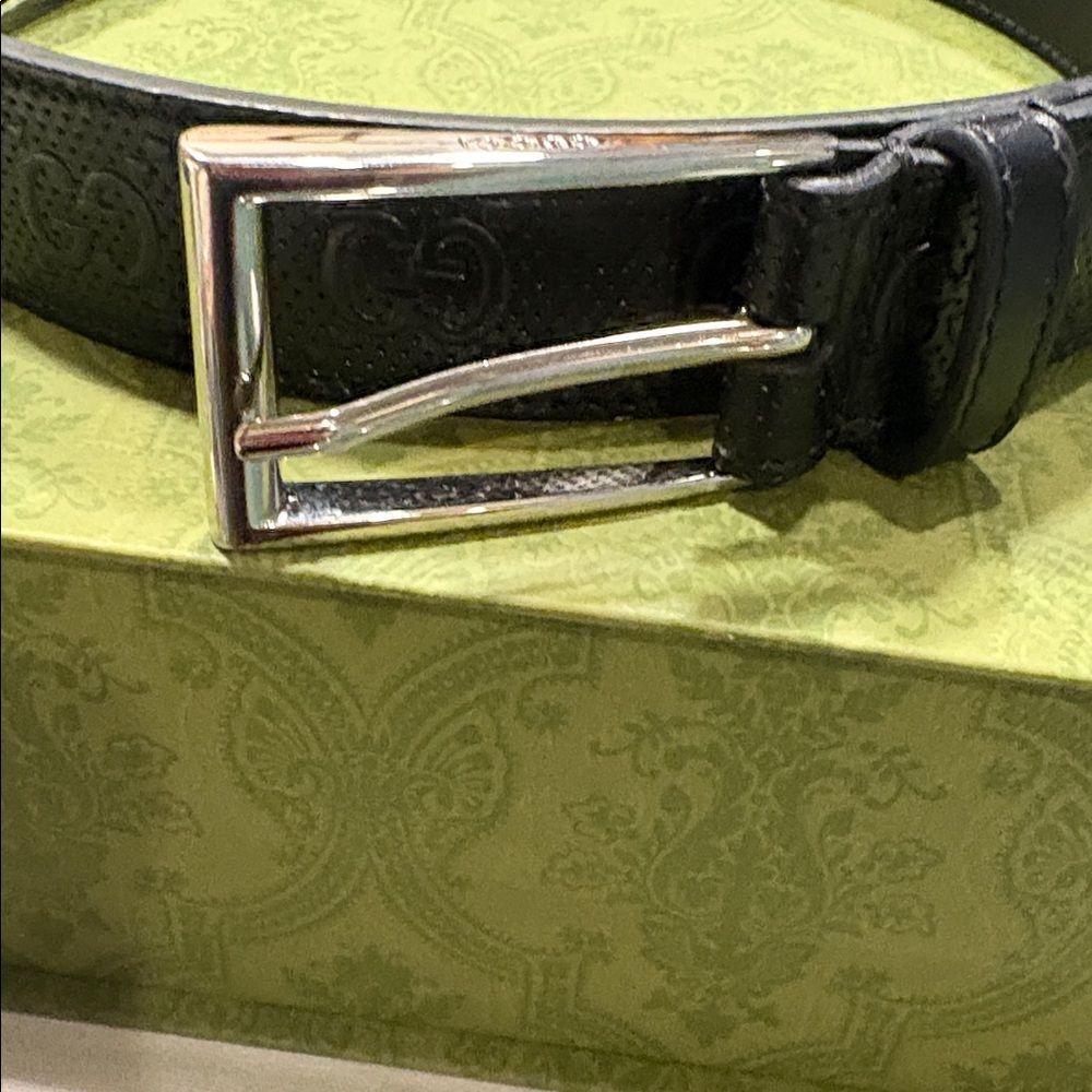 Gucci Women's Slim Belt 474313 UCGAN 1000 Leather Black 80 32